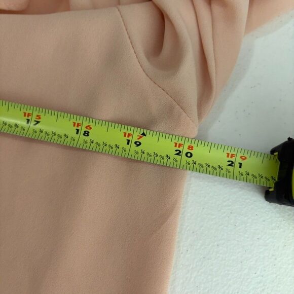 Halogen Blouse Women's Small Pink Ruffle V-Neck Long Sleeve Sheer Career Top - Picture 7 of 8